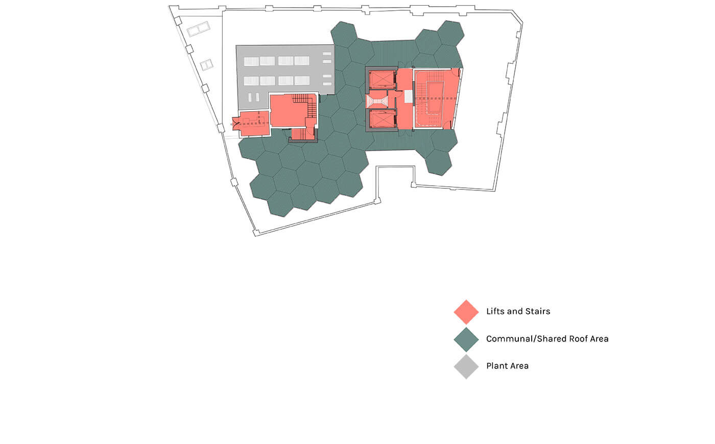 Roof Floor plan - 86 Princess Street, Manchester